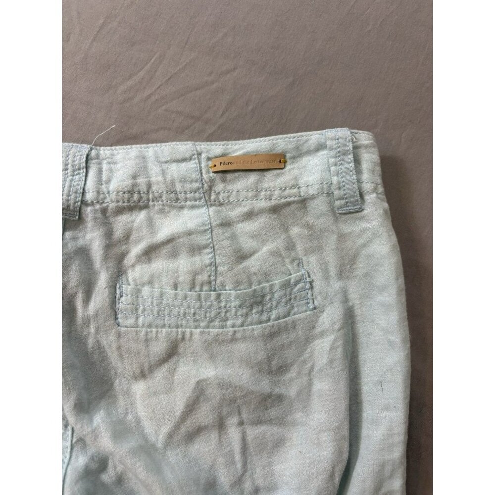 Pilcro And The Letterpress Linen Blend Wide Leg Pants Blue Womens size 4 (31x30) - Picture 6 of 8